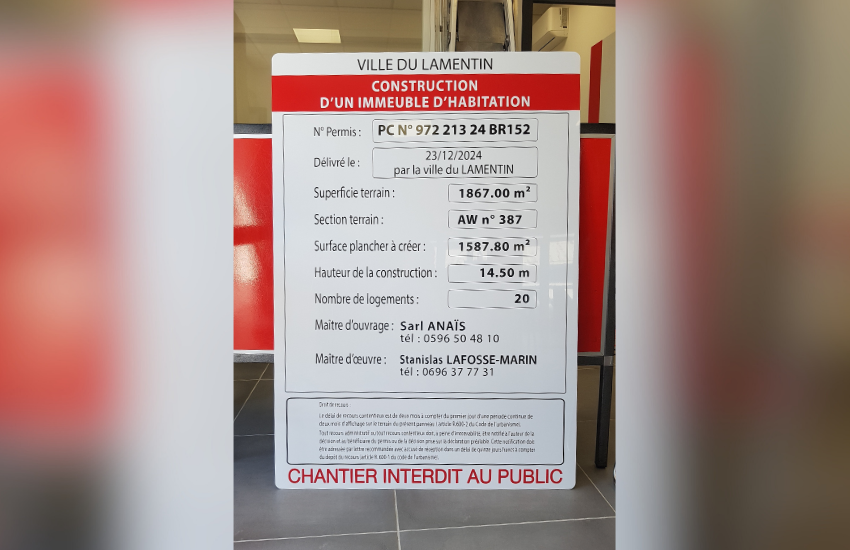 Image d'un panneau de chantier